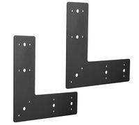 Daijianbin Lot de 2 supports d'angle droit, plaque de liaison, support plat en forme de L, revêtement en poudre noir, connecteur poteau à poutre, facile à utiliser