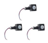 Daijianbin Lot de 3 détecteurs de mouvement PIR réglables CA 85-265 V IP65 - Interrupteur PIR ultra fin - Pour l'extérieur - 10 mm - Noir