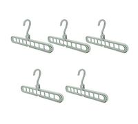 Daijianbin Magie Hangers Lot de 5 cintres antidérapants pliables avec rangement d'armoire, 9 trous, en plastique solide, vert