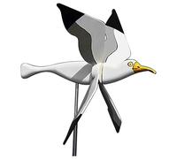 Daijianbin Moulin à Vent Mouettes, Nouveau Moulin à Vent Volant Mouette Jardin Spinner Perroquet Mouette Oiseau pour Enfants, Dessus Pneumatique Facile à Installer et à Utiliser Blanc