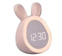 Daijianbin Réveil Mignon pour Enfants avec Veilleuse, Réveil Numérique LED à Gradation Continue, pour Garçons et Filles, Rose