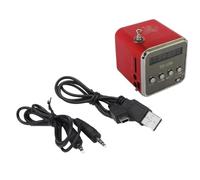 Daijianbin TD-V26 Mini Récepteur Radio FM Portable Numérique Enceinte LED Haut-Parleur Sans Fil Prise en Charge MP3 Carte SD/TF Rouge
