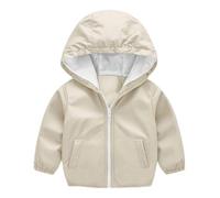 Daikascbny Coupe Vent Impermeable Enfant Zipper Poche Bébé Enfant Blouson De Pluie Avec Capuche Automne-Hiver Imperméables Sweat-Shirt Blouson Garçon Filles Coupe-Vent Vêtement De Pluie(Khaki,4 ans)