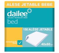 Dailee Bed 40x60 - 150x Alèse Jetable pour Bébé - Protection Table et Matelas à Langer Bebe - Alese à Absorption Rapide - 5 Paquets de 30 Pièces, Format Éco