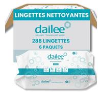 Dailee Lingettes Hygiène Adulte XL - 288 Lingettes Corps Nettoyantes Humides pour Incontinence et Hygiène Intime - Adultes, Personnes Agées, Patients Alités - 6 Paquets