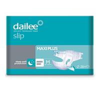 Dailee Slip M - 28x Couches Adultes - Absorption Maxi Plus, Fuites Important 8,5 Gouttes - Slip Incontinence Homme, Femme et Personnes Âgées