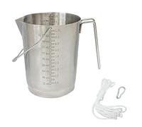 Dailify Échantillonneur d'eau Récipient Métallique pour Prélèvement d'eau avec Graduations Intérieure et Extérieure, Louche de Prélèvement d'eau avec Corde, Gobelet de Prélèvement de Liquide(5L)