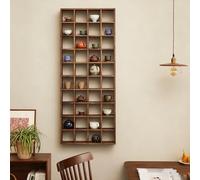 Dailify Support Mural pour Tasses Présentoir Suspendu pour Tasses à Café pour le Bureau, Porte-tasses à Thé en Bois Massif Fixation Murale, Étagère de Rangement pour Œuvres D'art(5x5 25 Grid)