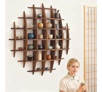 Dailify Support Mural pour Tasses Support Mural pour Tasses à Café et Tasses à Thé, Étagère en Bois pour Théières de Cuisine, Support Rustique pour Accessoires à Thé(100x100cm/39.4x39.4)