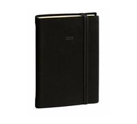 Quo Vadis - Agenda - 2025 - Daily 17 - Journalier - Multilingue - Silk - Noir - 12 mois de janvier à décembre - 12x17 cm - Papier Clairefontaine ivoire - Fabrication française Noir