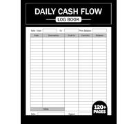 Daily Cash Flow Log Book: Financial Record Keeping Notebook For Business | Petty Cash Ledger Book | Financial Record Journal