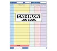 Daily Cash Flow Log Book: Small Business Expense Tracker | Colorful Petty Cash Ledger for Income and Spending | Simple Financial Record Book