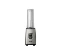 Philips To-Go Mini Blender - 350 W, 28 000 tours/min, Capacité 0,7L, Deux Vitesses, Passe au lave-vaisselle, Gourde Nomade, Design compact, Argenté (HR2600/80)