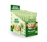 Daily Crunch Lot de 8 paquets de collation d'amandes germées à l'aneth et au cornichon, zéro huile de graines, compatible avec le régime cétogène, sans gluten, 42,5 g