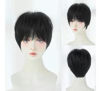 Daily Date Perruques synthétiques courtes et droites pour femmes, perruques de couleur lin avec frange, cosplay, fête, faux cheveux résistants à la chaleur-D-130-1