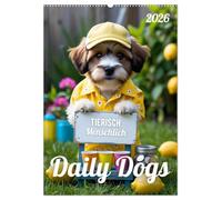 Daily Dogs - Tierisch menschlich (Wandkalender 2026 DIN A2 hoch), CALVENDO Monatskalender: Charmante Hunde bringen mit Herz und Humor kleine Glücksmomente in den Alltag.