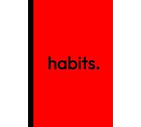 Daily Habit Tracker: Small 6 x 9”, One Month to a Page, Travel Size, Faint-Print, Alternating Dot Grid Pages for Reflection and Journaling, Monthly Affirmations (Redacted Red)