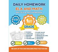 Daily Homework: ELA & Math 1st Grade: 180 Days of Spiral Review - No Prep After-School Workbook for Phonics, Sight Words, Addition & Subtraction (No-Tears Homework Routine)