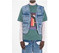 Daily Paper Blue Denim Acid Wash Gafish Vest Taille: S | Vestes en jeans Outlet | Femme | Bleu
