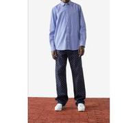 Daily Paper Mambo Long Sleeve Shirt White/blue Taille: XS | Chemises à boutons Outlet | Unisex | Blanche