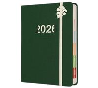 Daily Planner 2026 One Page Per Day, A5 Hardcover 2026 Diary - Jan to Dec 12 Month Agenda, Standard Daily Journal with Hourly Slots for Executive & Personal Use (Green)