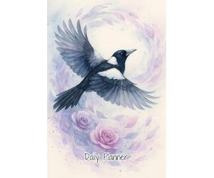Daily Planner: Australian Magpie Watercolour Day-to-day Journal - Undated 2-Page Layout to start any day of the year, To-Do Lists, Gratitude, Health & Schedule Pages