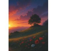Daily Planner - Sunset Floral View: Helps you organise tasks, manage time, and stay on track each day.