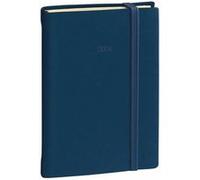 DAILY POCKET ML Silk - 8,5x13 cm - avec élastique - Journalier - 12 mois de janvier à décembre Bleu G
