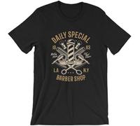 Daily Special Barber Shop T-Shirt. 100% Cotton Premium Tee New Black Manches Courtes(X-Large)