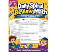 Daily Spiral Review Math 8th - 9th Grade: 75 Days of Daily Math Practice for Ages 13-15 | Pre Algebra Workbook, Algebra Readiness Workbook, Math Review Workbook for Teens and Middle School Success