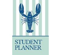 Daily Student Planner - Organize Your Day, Track Tasks & Stay Focused: Green and White Stripe with Blue Loster Cover
