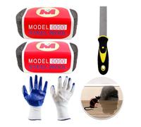 Daily Treasures 2Pack 0000 souris en laine métallique avec gants de travail et pelle, 6,2m Gants en laine d’acier,bloqueur de rats en laine d’acier,tissu de remplissage en laine d’acier pour trou