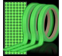 Daily Treasures 3 rouleaux de ruban adhésif pour luminaire 5M de longueur 1 cm de large ruban réflecteur auto-adhésif + 126 PCS points lumineux, ruban fluorescent auto-adhésif