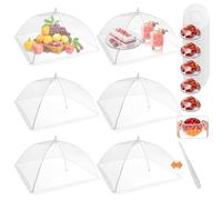 Daily Treasures 6 Paquets de Couvertures Alimentaires en Maille Pop Up (17Inch/43cm) avec 40 Bols Elastiques Couvertures,Grandes Réutilisable coupoles alimentaires pour BBQ,Pique-nique,Fête,Camping