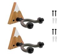 Daily Treasures Lot de 2 supports muraux pour guitare avec base en bois Snow Moutain, support de présentation avec rembourrage doux, support mural pour guitare électrique, guitare acoustique, basse,