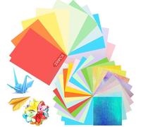 Daily Treasures Lot de 250 feuilles de papier origami, 21 cm × 29 cm/15 cm × 15 cm, double face couleur origami + papier origami à paillettes irisées, fait à la main pour loisirs créatifs