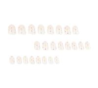 Daily Wear Faux Ongles Courts Squoval Nude Dot Accent | Lot de pointes de manucure en ABS brillant pour la maison - Aspect moderne - Toucher doux