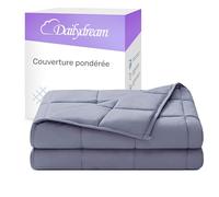 Dailydream Couverture Lestée Adulte | thérapeutique | 155x200 cm | 7 kg | Gris | 100% Coton | avec Perles de Verre | Couette pondérée | apaisante et relaxante | Poids corporel 66-82 kg