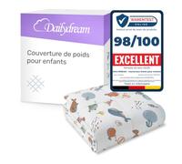 Dailydream Couverture Lestée Enfant | thérapeutique | 104x150 cm | 3,2 kg | Motif Ocean | 100% Coton | avec Perles de Verre | Couette pondérée | apaisante et relaxante | Poids corporel 25-55 kg