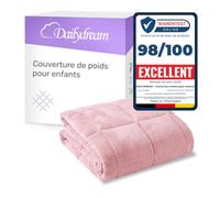 Dailydream Couverture Lestée Enfant | thérapeutique | 135x200cm | 2,5 kg | Rose Douillet| 100% Coton | avec Perles de Verre | Couette pondérée | apaisante et relaxante | Poids corporel 20-35 kg