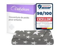 Dailydream Couverture Lestée Enfant | thérapeutique | 90x120 cm | 2,3 kg | Motif étoiles | 100% Coton | avec Perles de Verre | Couette pondérée | apaisante et relaxante | Poids corporel 20-35 kg