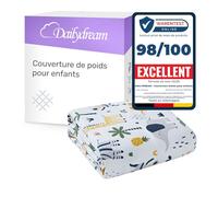 Dailydream Couverture Lestée Enfant | thérapeutique | 90x120 cm | 2,3 kg | Motif Safari | 100% Coton | avec Perles de Verre | Couette pondérée | apaisante et relaxante | Poids corporel 20-35 kg