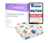 Dailydream Couverture Lestée Enfant | thérapeutique | 90x120 cm | 2,5 kg | Motif Elephant | 100% Coton | avec Perles de Verre | Couette pondérée | apaisante et relaxante | Poids corporel 20-35 kg