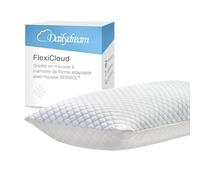 Dailydream FlexiCloud Coussin de nuque avec SENSICE, mousse à mémoire de forme, rembourrage de coussin réglable, 80 x 40 cm, blanc