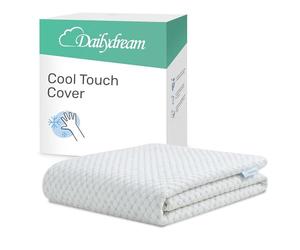 Dailydream Housse de surmatelas Cool Touch 160 x 200 cm - Housse de rechange rafraîchissante pour sur-matelas - Technologie SENSICE - Antidérapant, respirant et lavable - 60 % polyester, 40 % viscose