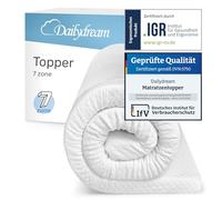 Dailydream Surmatelas 100 x 200 cm, Mousse de Confort, 6 cm épaisseur, «Edition 7-Zones, Model L/XL », pour Matelas, canapé ou lit de Camp, sur-Matelas pour Adulte, Memory Foam Mattress Topper