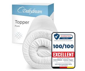 Dailydream Surmatelas 140 x 200 cm, Mémoire de Forme, 5 cm épaisseur, «Edition Pure, Model M », pour Matelas, canapé ou lit de Camp, sur-Matelas pour Adulte, Memory Foam Mattress Topper