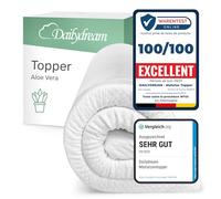 Dailydream Surmatelas 180 x 200 cm, Mémoire de Forme, 5 cm épaisseur, «Edition Aloe Vera, Model M », pour Matelas, canapé ou lit de Camp, sur-Matelas pour Adulte, Memory Foam Mattress Topper