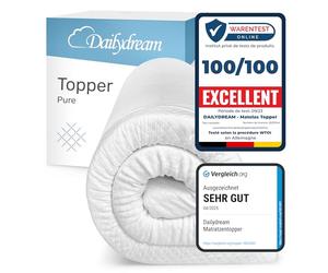 Dailydream Surmatelas 180 x 200 cm, Mémoire de Forme, 5 cm épaisseur, «Edition Pure, Model M », pour Matelas, canapé ou lit de Camp, sur-Matelas pour Adulte, Memory Foam Mattress Topper