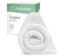 Dailydream Surmatelas 90 x 200 cm, Mémoire de Forme, 5 cm épaisseur, «Edition Aloe Vera, Model M », pour Matelas, canapé ou lit de Camp, sur-Matelas pour Adulte, Memory Foam Mattress Topper
